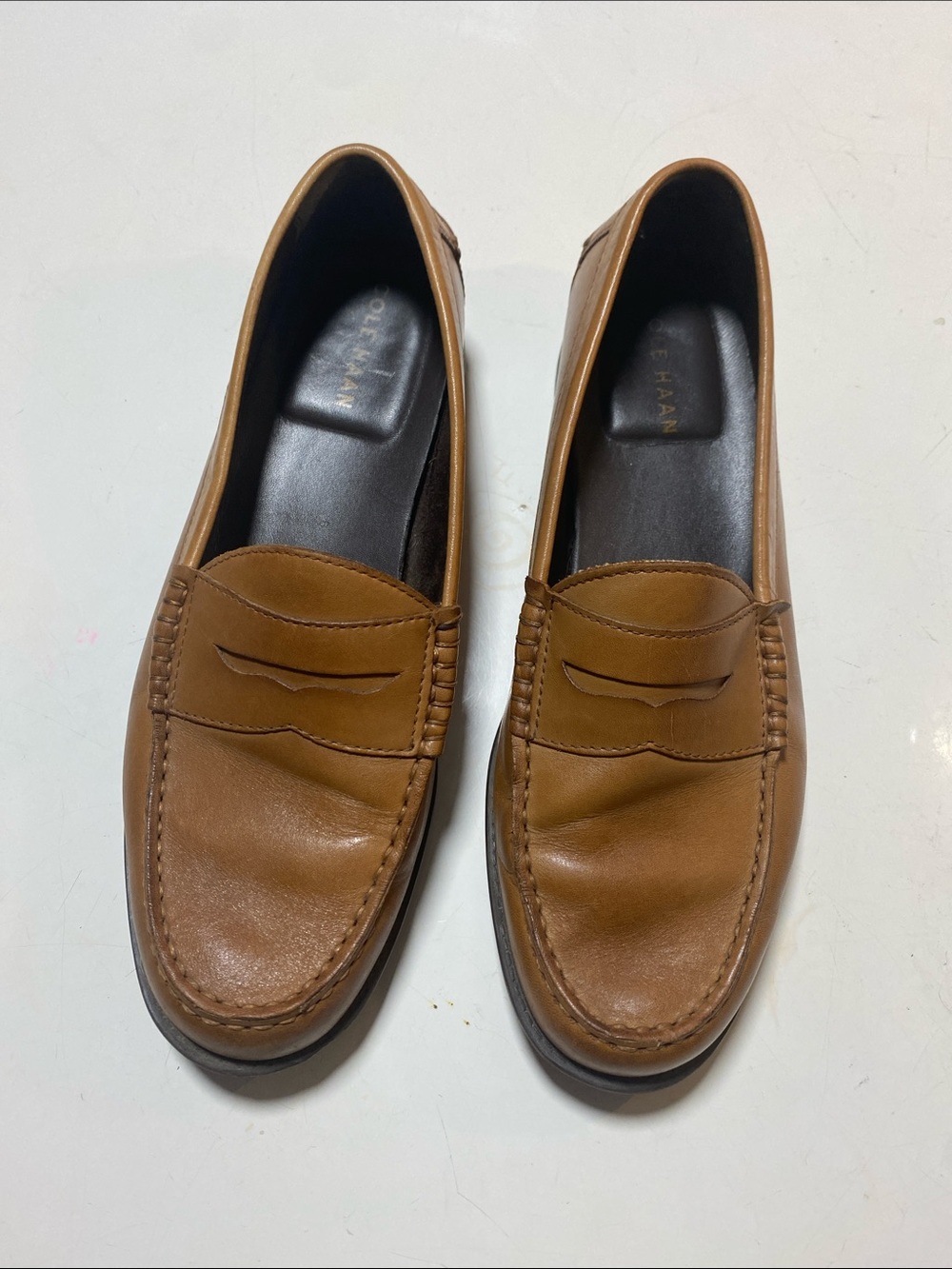 Cole Haan Men's Brown Leather Penny Loafers